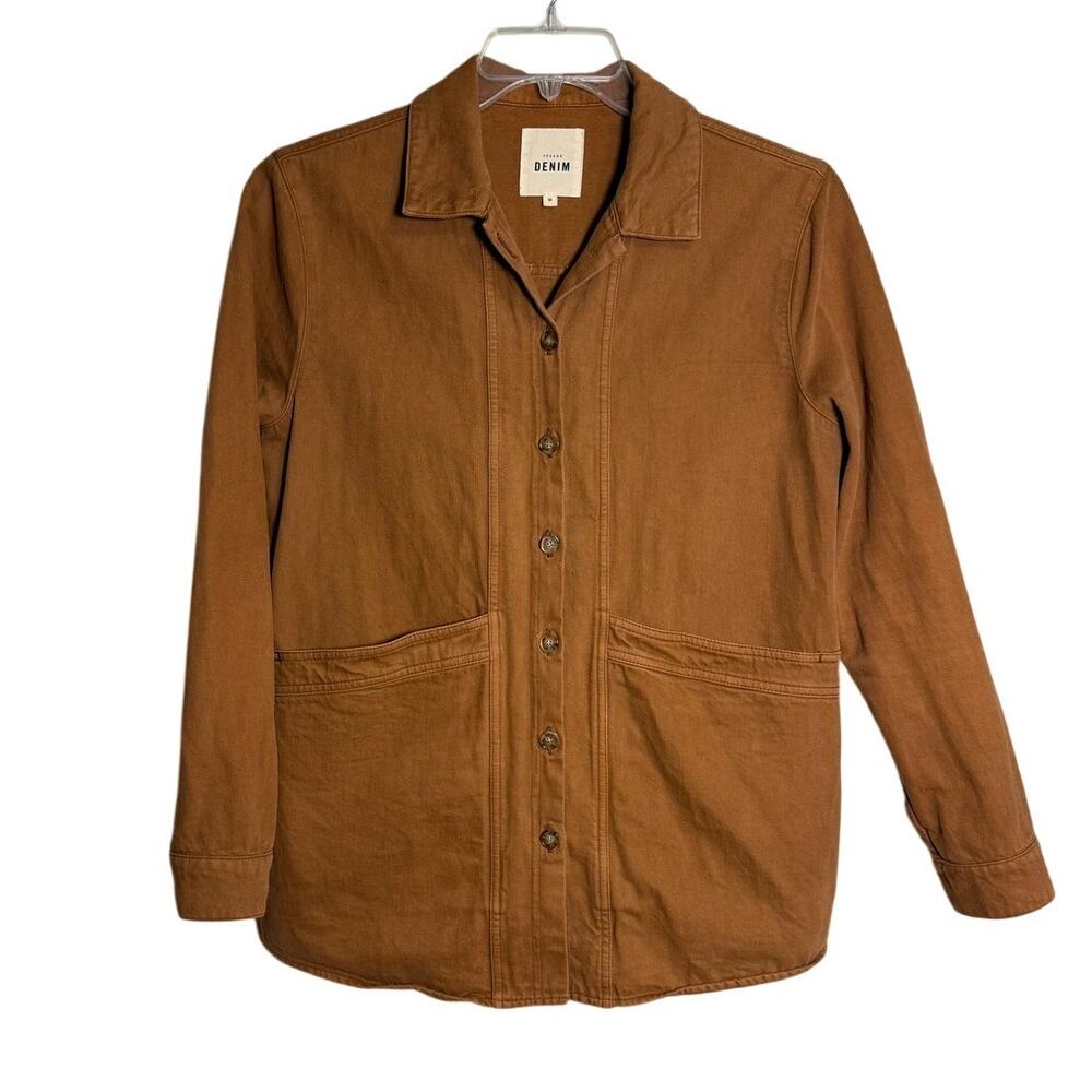 Sezane Will Brown Jacket in Denim Brown Women’s Sz. M - Picture 2 of 5